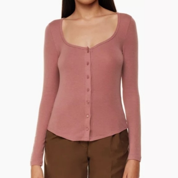 NWT Aritzia Wilfred Effie Long Sleeve in Pink - Picture 1 of 7